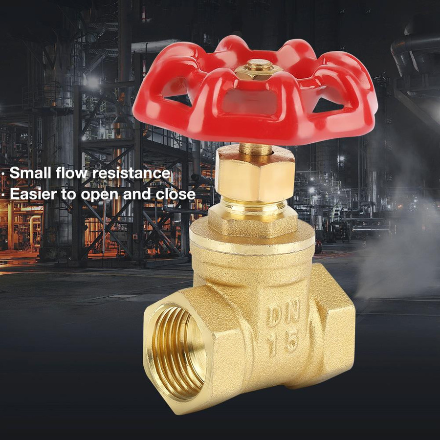 Koogeelife DN15 Messing Schieberventil in Gold, 1/2 Zoll BSPP, 2-Wege-Drehschieber für Wasser, Öl und Gas - Bild 3