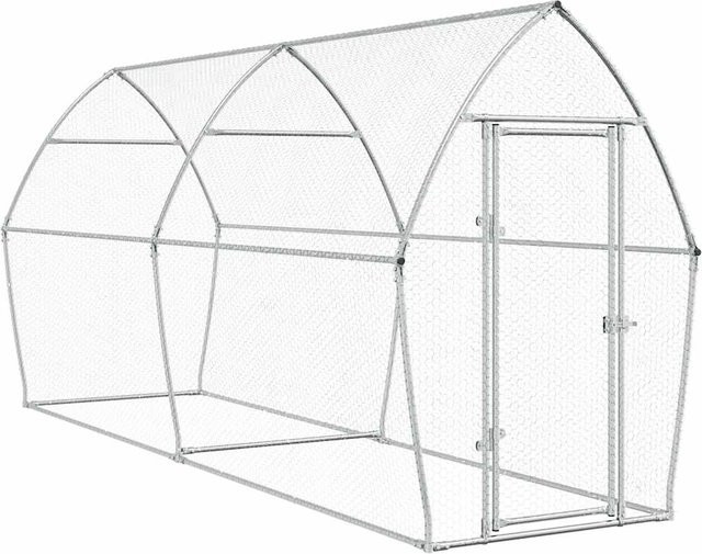 Hühnerstall Yiwydaa aus verzinktem Stahl in Silber, B/T/H: 400 x 105 x 182 cm - Bild 1