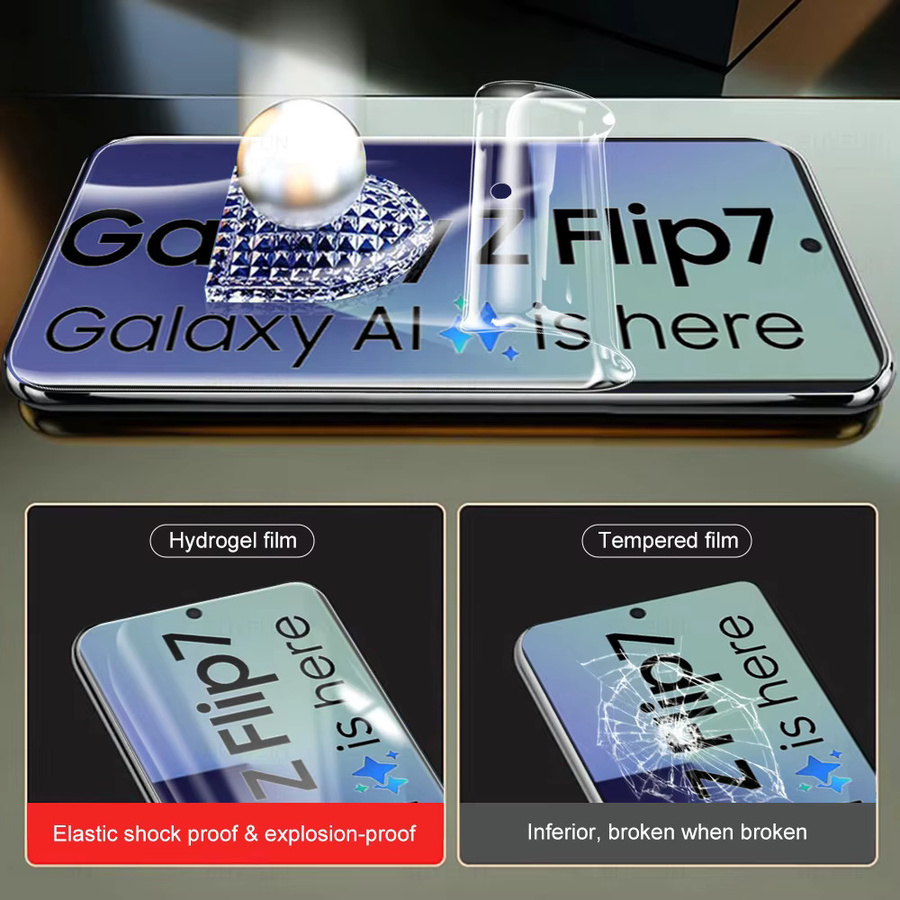 Samsung Galaxy Z Flip7 Hydrogel Displayschutzfolie, 2 Stück, Transparent - Bild 6