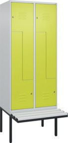 C+P Z-Spind Classic PLUS Sitzbank mit 4 Fächern und Zylinderschloss, auskragendes Design, B/T/H: 212,0 x 80,0 x 81,5 cm - Bild 1