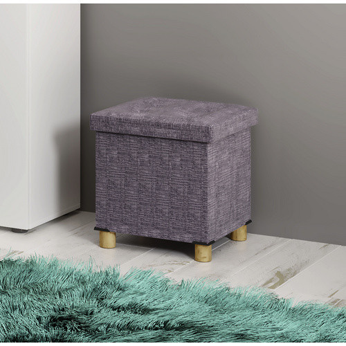 VCM Stoff Sitztruhe Sizos M Aufbewahrungsbox und Sitzhocker in Anthrazit Schwarz, H x B x T: 40 x 38 x 38 cm - Bild 3
