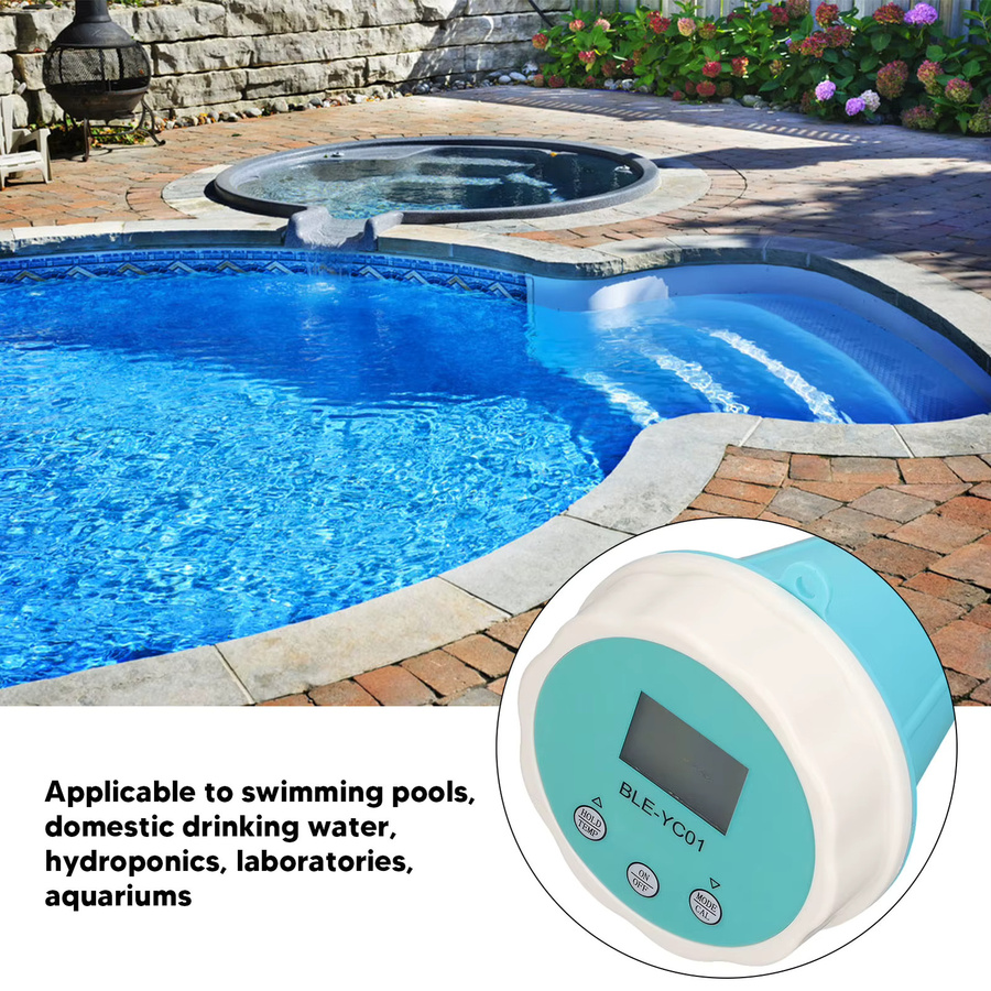 VBESTLIFE 6-in-1 Smart Pool Wasserqualität Tester mit Bluetooth zur Messung von pH-Wert, Temperatur, EC, TDS und ORP in Blau - Bild 2
