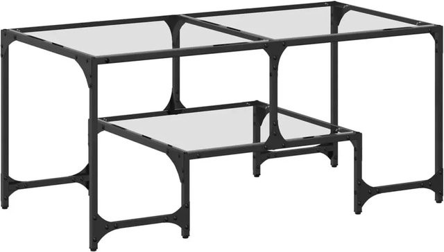 vidaXL Couchtisch modern mit Glasplatte in Transparent, B/T/H: 98,5 x 50 x 45 cm - Bild 1