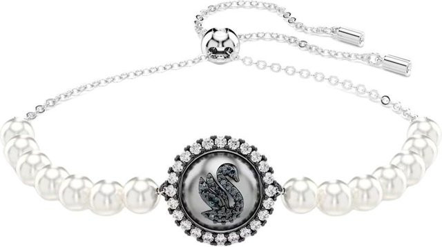 Swarovski Armband, Zirkonia, Kristall, Perle, Grau, Damen - Bild 1