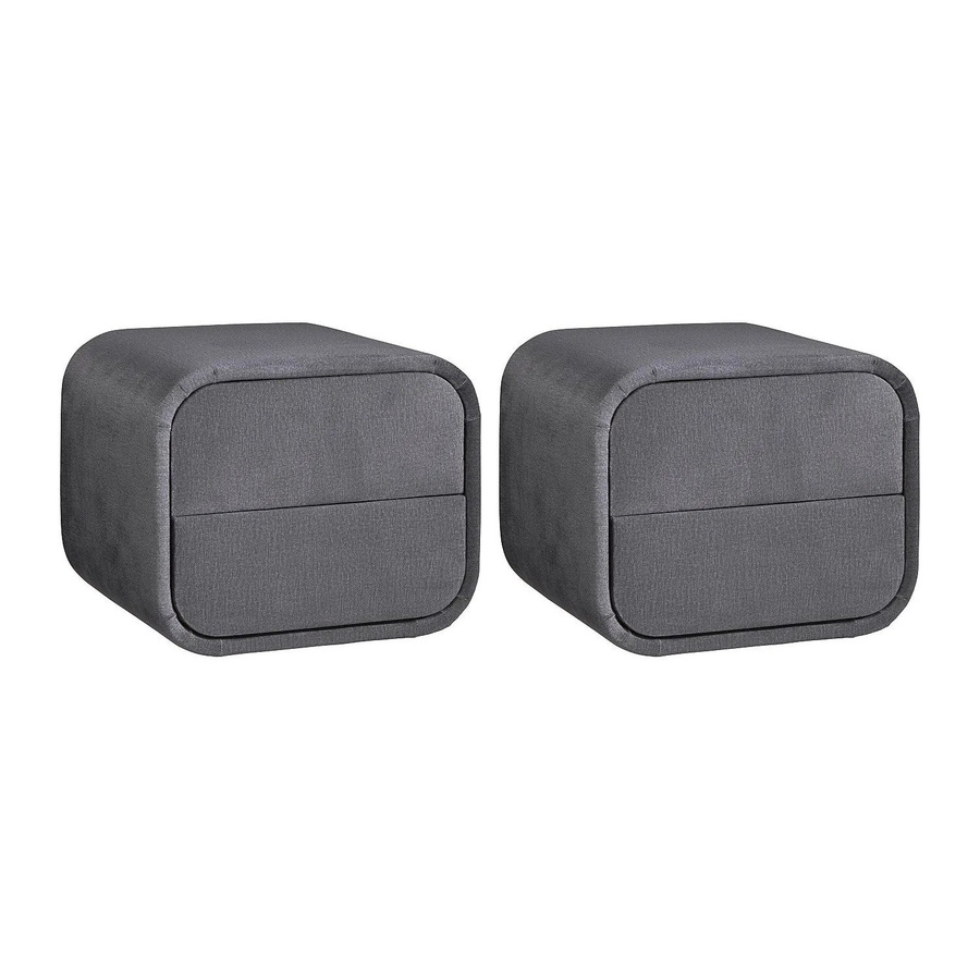Nachttisch Venalora von Vente-unique in Grau, modernes Design für dein Schlafzimmer, Breite: 45,5 cm - Bild 2