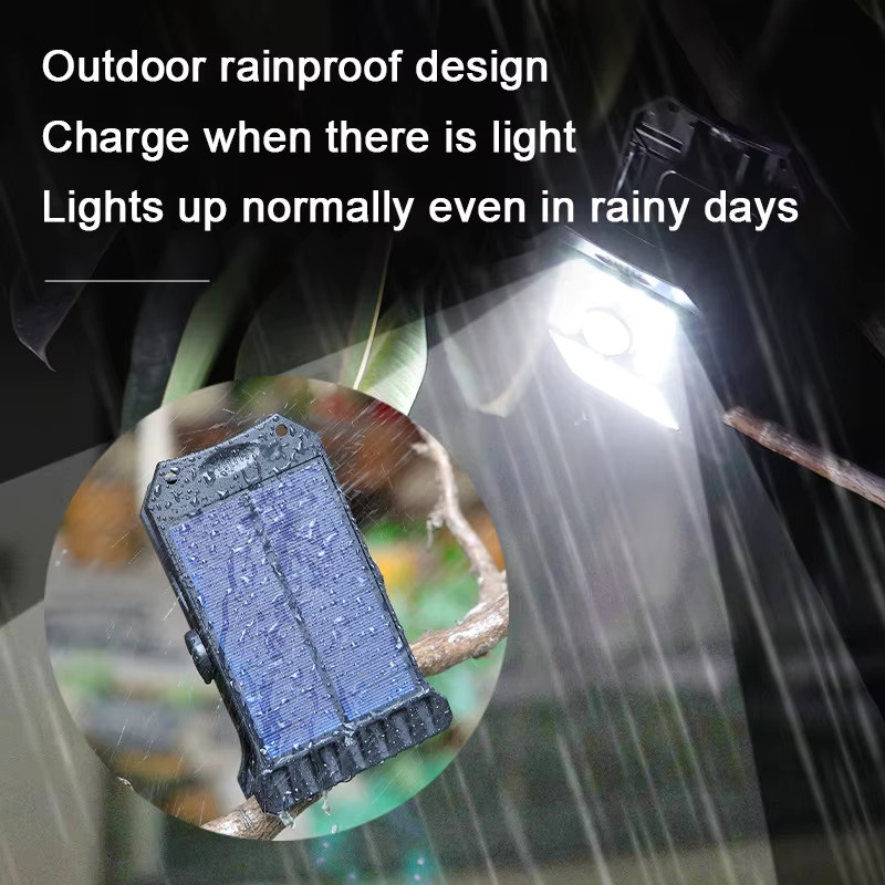 Wasserdichte LED Solar Clip Lampe mit Bewegungssensor für Garten und Camping in Schwarz und Weiß - Bild 3
