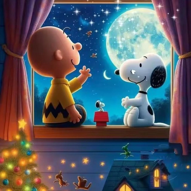Peanuts Snoopy 5D DIY Diamantmalerei Set mit Motiv Cartoon Illustration, Mehrfarbig, Durchmesser: 20 cm - Bild 1