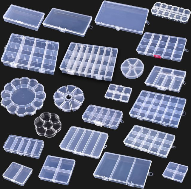 LIEBE ENGEL Schmuckbox aus Kunststoff, transparenter Organizer für Perlen und Kleinteile - Bild 1