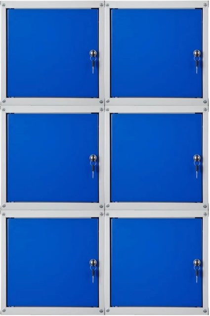 PROREGAL Schließfachwürfel Cubic Set aus Metall, 6 Stück, Grau-Blau, H x B x T: 35 x 35 x 35 cm - Bild 1