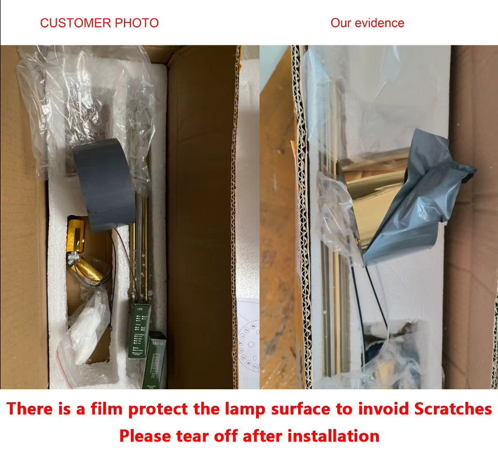 Homocean LED Wandlampe Up Down mit Glasrohr in Gold und Transparent für Korridor und Innenräume - Bild 4