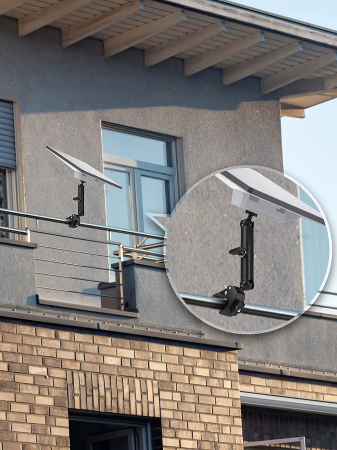 EDUP SK0146 Starlink Mini verstellbares Klemmbefestigungsset aus Aluminiumlegierung in Schwarz für Wohnmobil, Dachträger oder Balkon - Bild 4