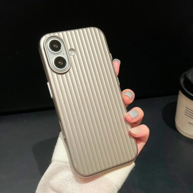 Apple Luxus Natur-Titan Handyhülle mit galvanisiertem Gitter-Design für iPhone 16 15 14 13 Pro Max Plus, Farbe: Silber - Bild 1