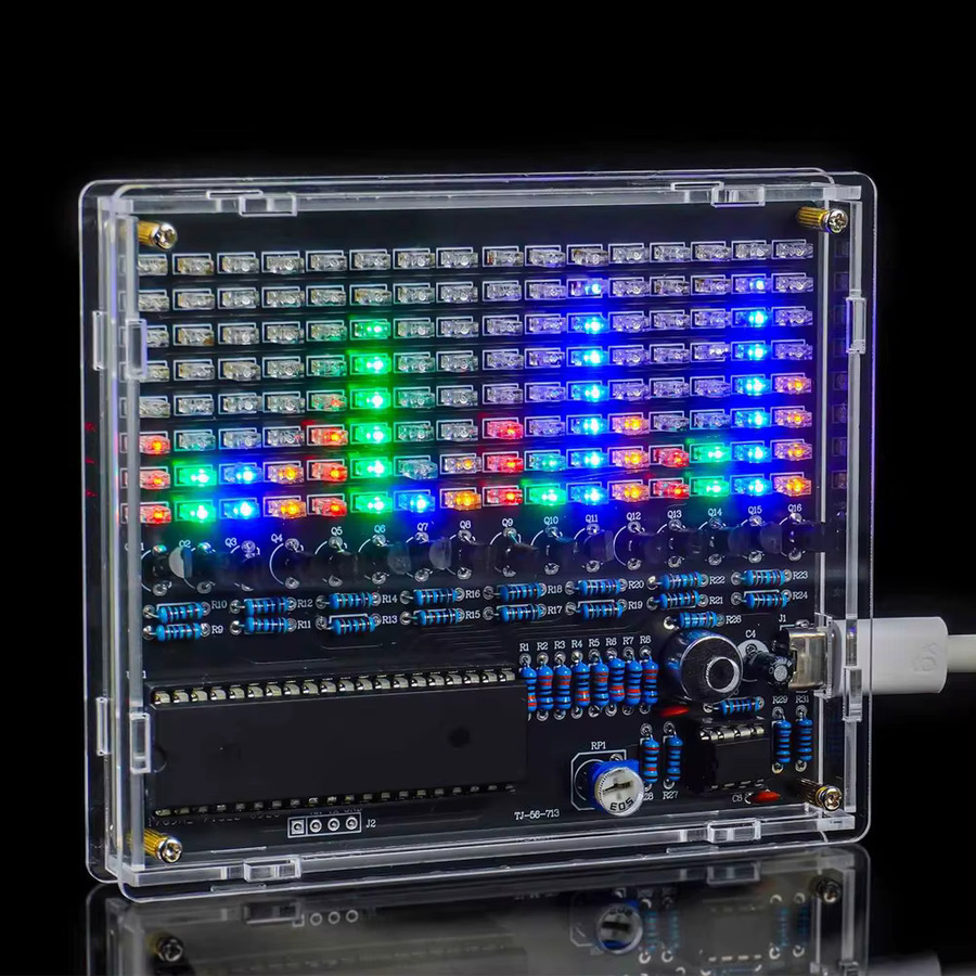 UICPAL DIY LED Löten Kit Sound-Control Melodie Lampe mit RGB Spektrum Display in Transparent und Multicolour - Bild 2