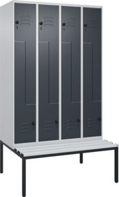 C+P Z-Spind Classic PLUS Sitzbank mit 8 Fächern, Kunststoff-Sitzfläche, B/T/H: 212,0 x 120,0 x 81,5 cm - Bild 1