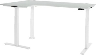 Schäfer Shop Genius Winkelschreibtisch Modena Flex, elektrisch höhenverstellbar, B: 200 cm, lichtgrau/weiß - Bild 1