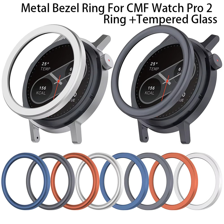 Metallschutz-Lünettenringgehäuse und gehärtete Glasfolie für CMF by Nothing Watch Pro 2 - Bild 3