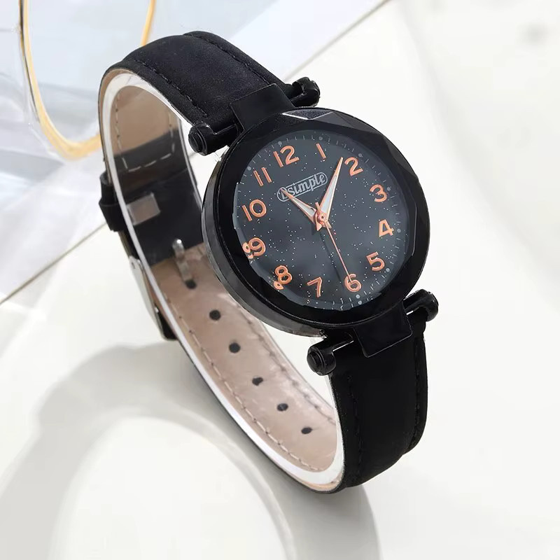 DSIMPLE Armbanduhr Set, Quarzuhr, Schwarz, Kristall, Damen - Bild 3