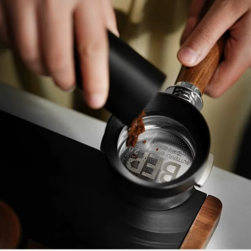 JUSTINLAU Edelstahl Espresso-Filterkorb aus Silber, wiederverwendbares Doppelschicht-Kaffeesieb für runden Siebträger - Bild 3