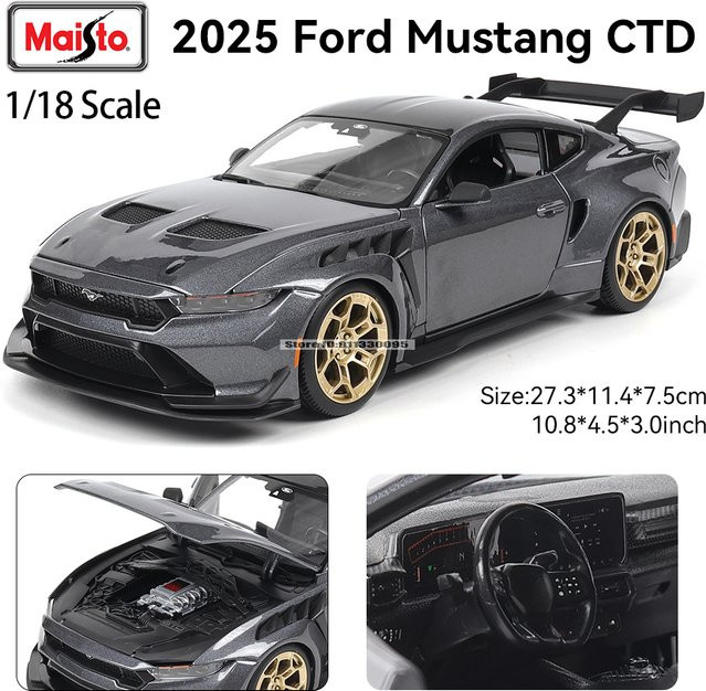 Maisto 2025 Ford Mustang CTD, Automodell, 1:18, schwarz - Bild 1