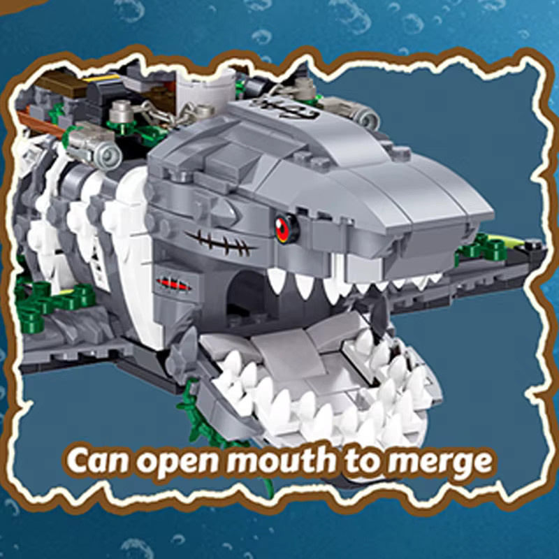 AMAZINGBLOKS Hai-Piratenschiff-Bausatz, mit Licht, 1155 Teile - Bild 3