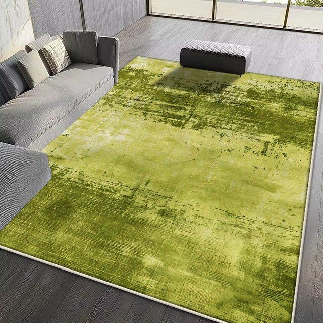 JGJG Moderner Abstrakter Teppich in Grün, Rutschfest und Waschbar, B/T: 90 x 60 cm - Bild 1