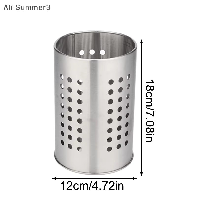 Edelstahl-Essstäbchenhalter in Silber mit hoher Kapazität und Abflussfunktion, Durchmesser: 18,0 cm, Höhe: 12,0 cm - Bild 6