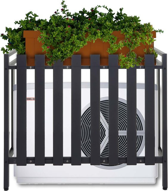 MCW Verkleidung für Klimaanlage oder Wärmepumpe K58 aus Metall in Grau, B/T/H: 80 x 90 x 39 cm - Bild 1