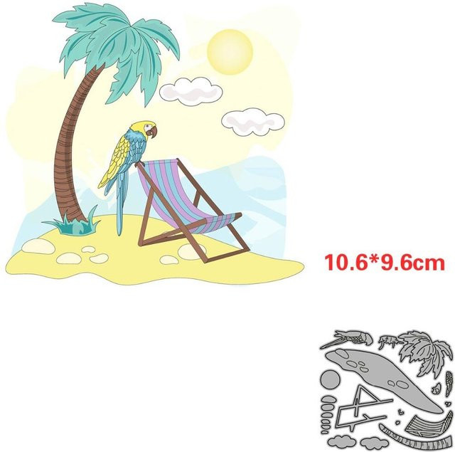 Metall Stanzform Vogel am Meer Silber für Scrapbooking und DIY Bastelarbeiten - Bild 1