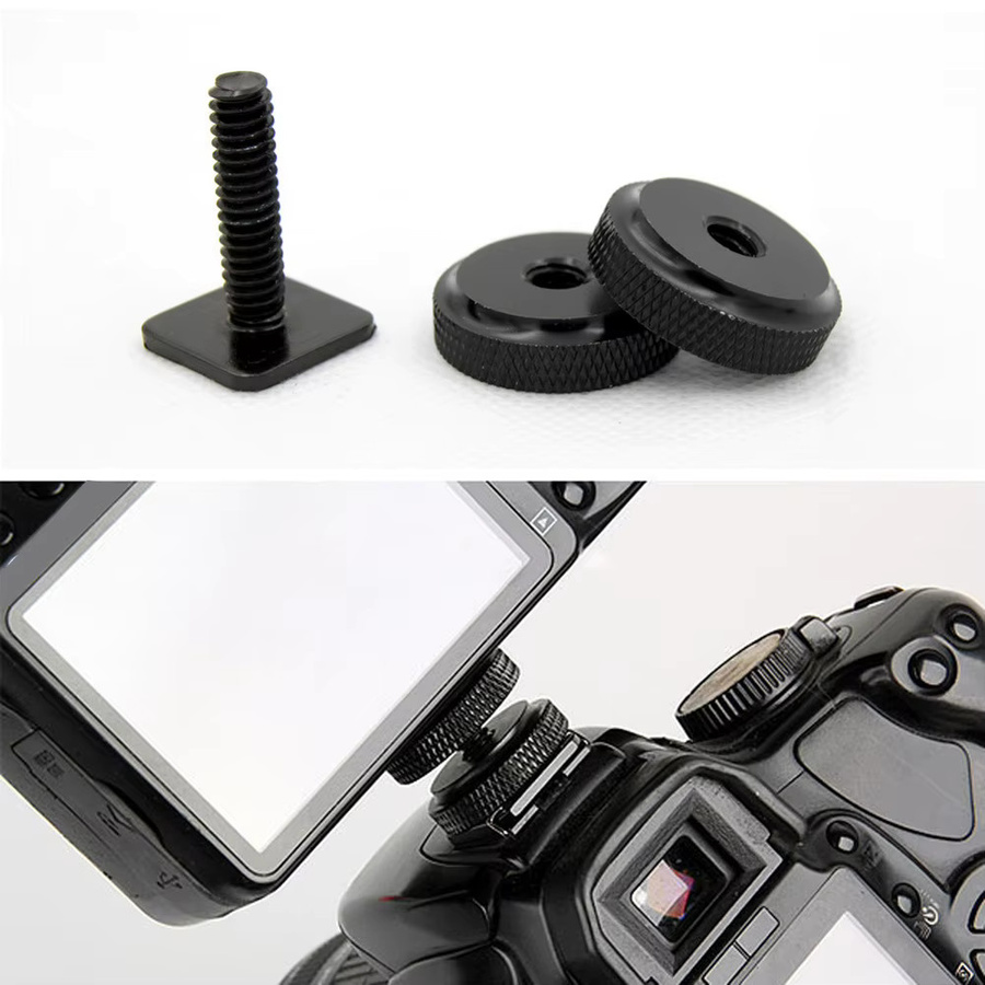 JOCESTYLE Blitzschuh Adapter mit 1/4 Zoll Stativschraube für Kamera und Studio Zubehör, Schwarz - Bild 2