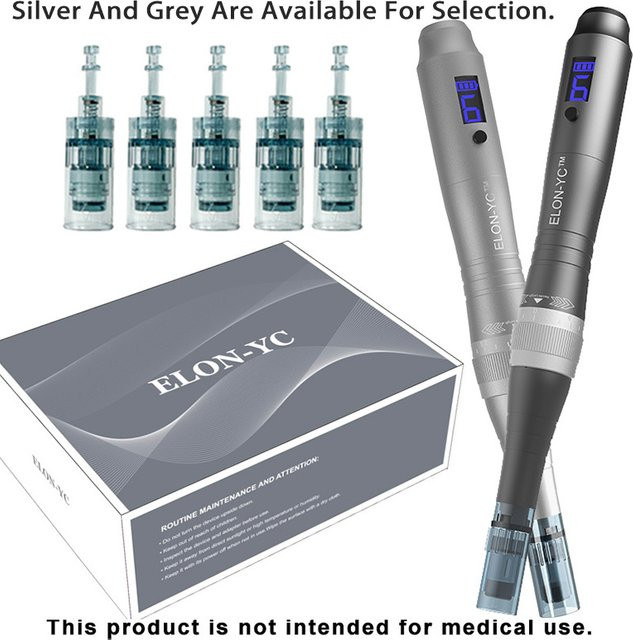 ELON-YC Dr Dermapen M8X, 5 Nano 0,25mm Ersatzkartuschen, Silber/Grau - Bild 1