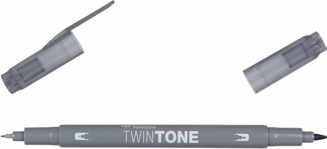 Tombow TwinTone Fasermaler in Grey für feine Tintenzeichnungen - Bild 1