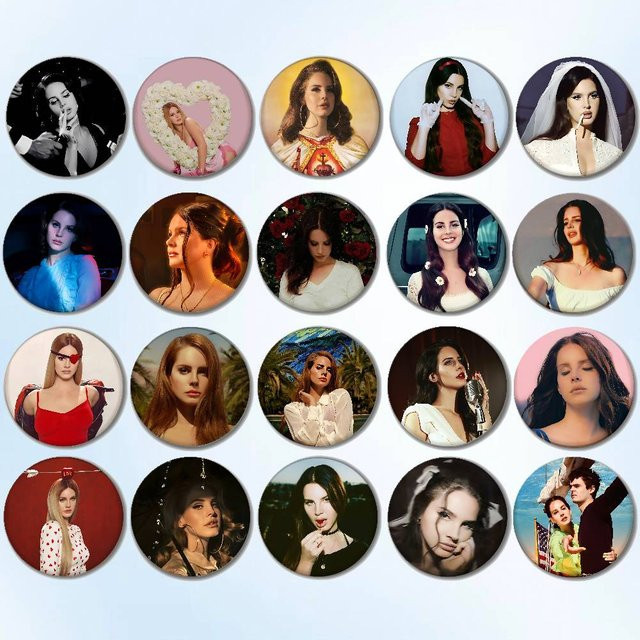 Brosche L-Lana D-Del Rey Sänger Abzeichen, Runde Cartoon Idol Pins - Bild 1