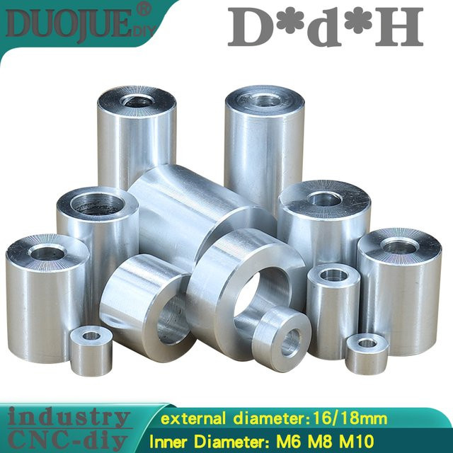 DUOJUE Aluminium-Hülsenbuchse rund und hohl, silber, Durchmesser: 16 mm - Bild 1