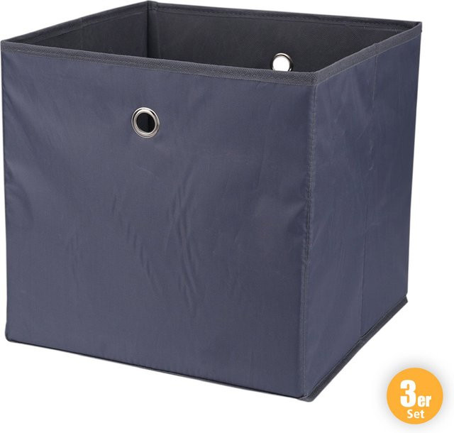TRENDSTABIL Aufbewahrungsbox 3er-Set Anthrazit Grau faltbar B/T/H: 30 x 30 x 30 cm - Bild 1