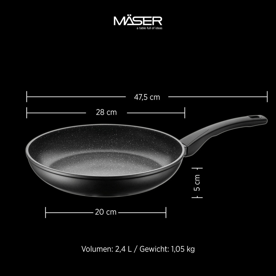Mäser Pfannenset Leonis 7-tlg. aus Aluminium mit Keramikbeschichtung in Schwarz - Bild 5