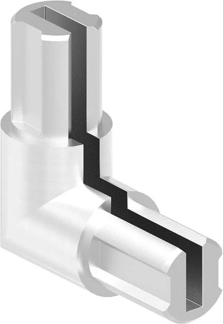 FeNau Eckverbinder aus Edelstahl V2A für Klemmprofil Ø 27 x 1,5 mm, Farbe Silber, geschliffen Korn 240 - Bild 1