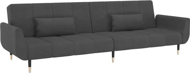 vidaXL Schlafsofa 2-Sitzer Click-Clack Modell 7 aus Samt in Dunkelgrau mit Schaumstofffüllung - Bild 1
