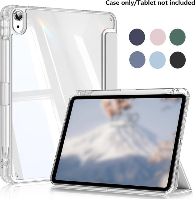 Transparente Schutzhülle für Apple iPad 11. Generation (11 Zoll, 2025) und iPad 10. Generation (10,9 Zoll, 2022) mit Stifthalter in Grün - Bild 1