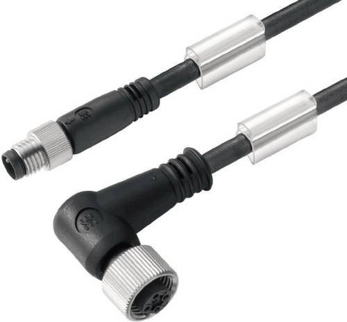 Weidmüller Sensor-Aktor-Steckverbinder M12 Stecker gerade mit Buchse gerade, schwarz, Kabellänge: 3,00 m - Bild 1