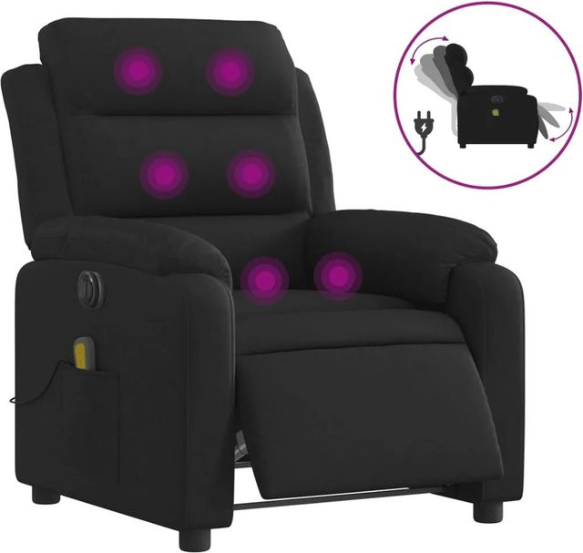vidaXL Massagesessel Elektrisch Schwarz Samt Modell 4 - Bild 1