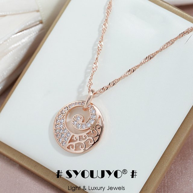 SYOUJYO Halskette, 585 Roségold, Kristall, Zirkonia, Damen, Vintage - Bild 1