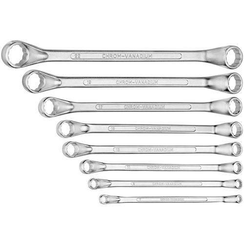Connex Ringschlüsselsatz 8-teilig aus Stahl in Silber und Rot mit Schlüsselgrößen von 6 bis 22 mm - Bild 2