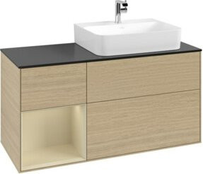 V&B Finion Waschtischunterschrank mit Abdeckplatte in Eichenfurnier, Wandmontage, Breite: 120 cm - Bild 1