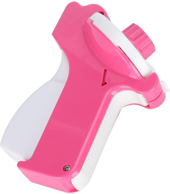 Manuelles Prägeetikettiergerät OutsideWorld Mini Schreibmaschine Banddrucker für DIY-Projekte in Rosa und Weiß - Bild 1
