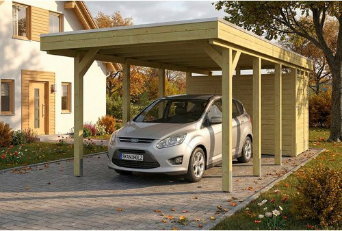SKANHOLZ Carport Friesland mit Abstellraum aus Fichte in Grün, B/T: 708 x 320 cm - Bild 1