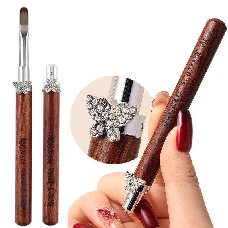 mifanxi Nail Art Pinsel Set, 12 Stück, Holzgriff, Schmetterlings-Schnalle - Bild 4