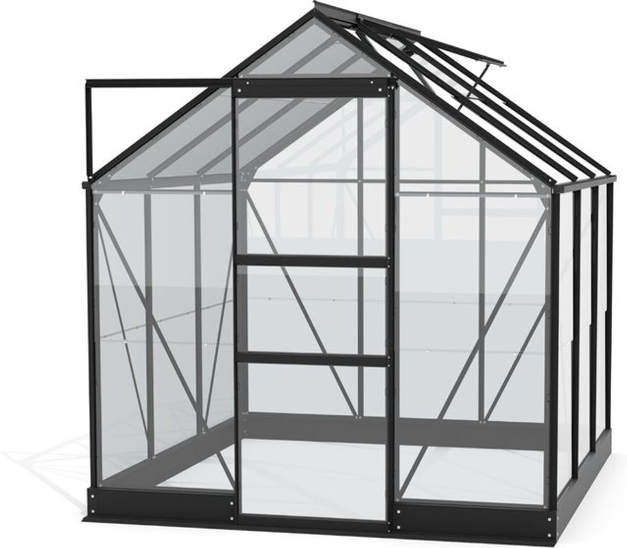 Vitavia Gewächshaus Eris 3800 in Schwarz mit ESG-Glas und Polycarbonat, B/H/T: 195,0 x 207,4 x 198,8 cm - Bild 5