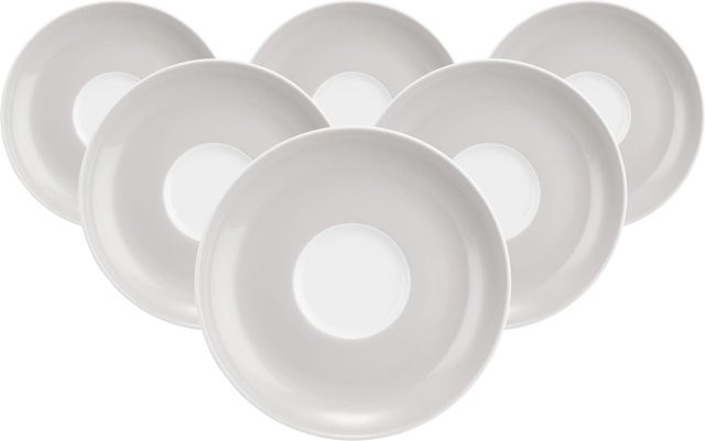 Seltmann Weiden Teeuntertassen Liberty Pure Colors aus Porzellan Weiß 6er Set Durchmesser: 13 cm - Bild 1