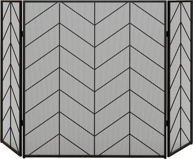 HOMCOM Kaminschutzgitter aus Stahl in Schwarz, B: 1,2 m, H: 85 cm - Bild 1