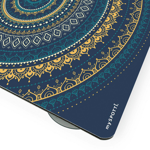 mySPOTTI Mini-Spritzschutz Mandala blue aus Aluverbund mit orientalischem Design, B/T/H: 41,0 x 59,0 cm - Bild 2